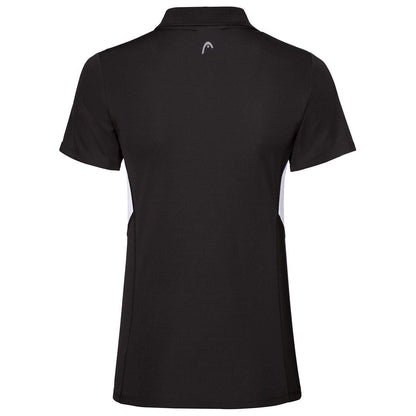Black - Back - Head Womens-Ladies Club Tech Polo Shirt