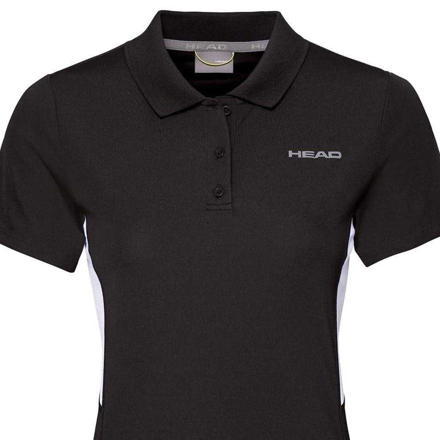 Black - Side - Head Womens-Ladies Club Tech Polo Shirt