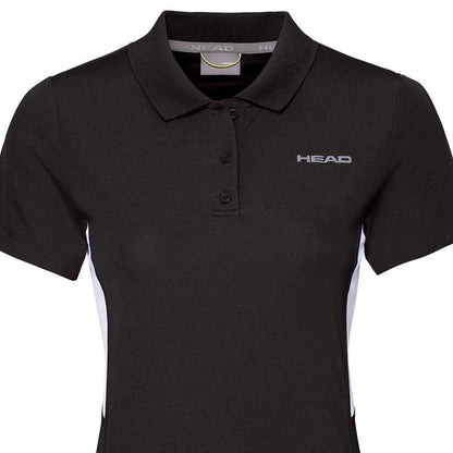 Black - Side - Head Womens-Ladies Club Tech Polo Shirt
