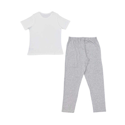 Grey - Back - Linea Womens-Ladies Blank Short-Sleeved Pyjama Set