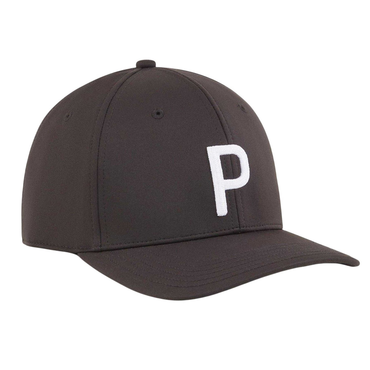 Black-White - Side - Puma Mens Embroidered Logo Thermal Golf Cap