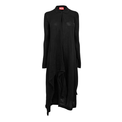 Black - Front - Diesel Womens-Ladies Plain Regular Shirt Dress
