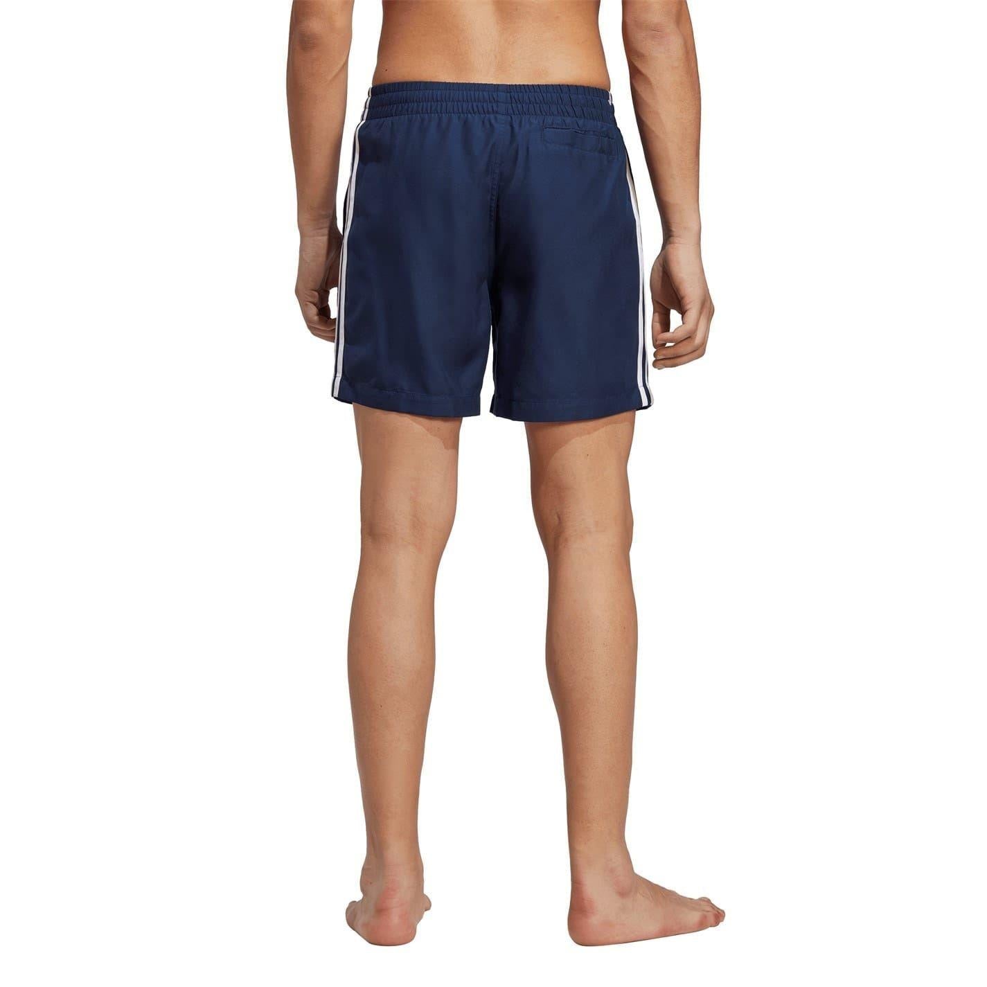 Blue-White - Back - Adidas Mens Originals 3 Stripes Swim Shorts