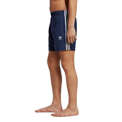 Blue-White - Lifestyle - Adidas Mens Originals 3 Stripes Swim Shorts