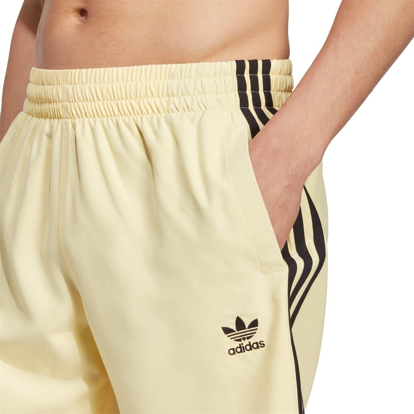 Yellow-Black - Side - Adidas Mens Originals 3 Stripes Swim Shorts