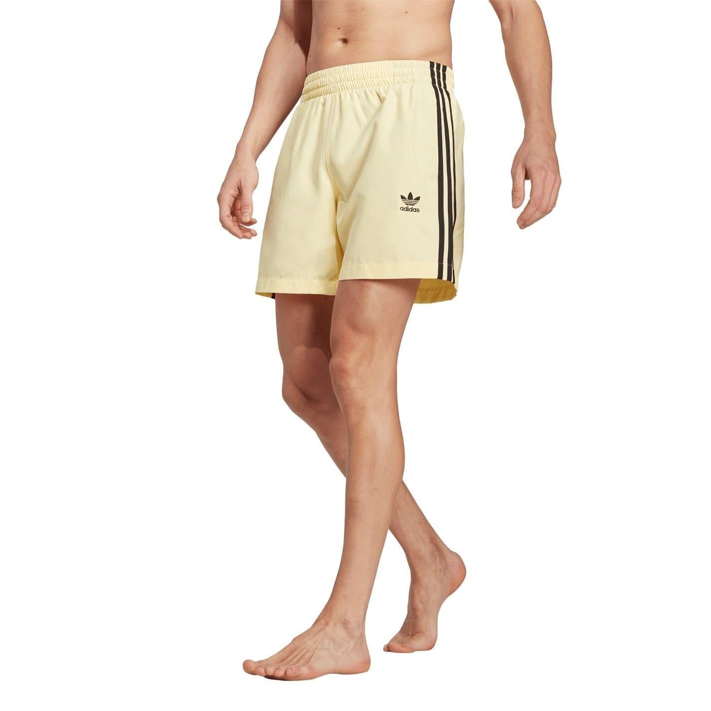 Yellow-Black - Lifestyle - Adidas Mens Originals 3 Stripes Swim Shorts