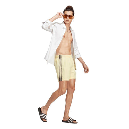 Yellow-Black - Pack Shot - Adidas Mens Originals 3 Stripes Swim Shorts