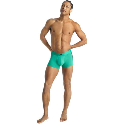 Black-Green - Pack Shot - Adidas Mens Active Flex Cotton Boxer Briefs (Pack of 2)