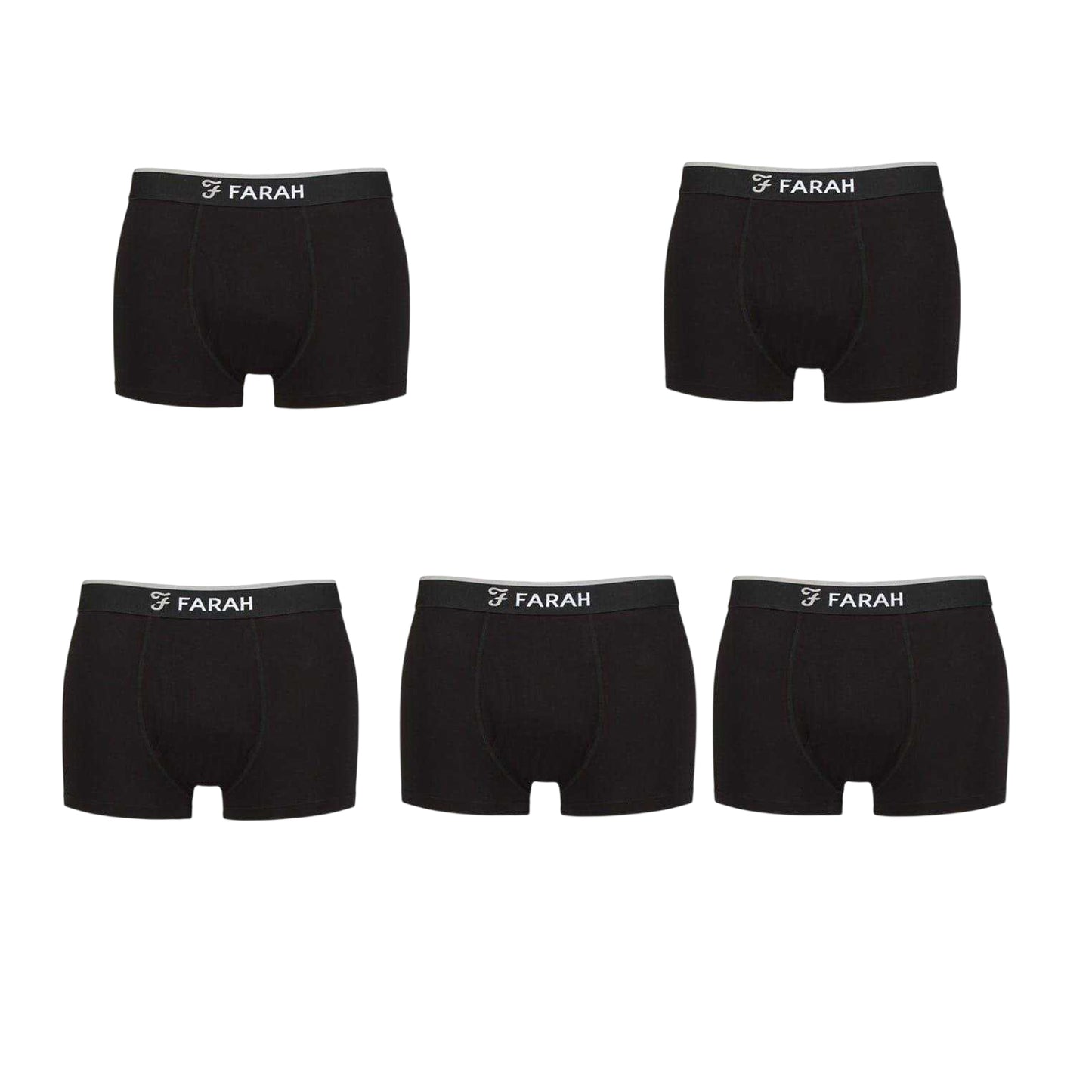Black - Front - Farah Mens Viscose Boxer Briefs (Pack of 5)