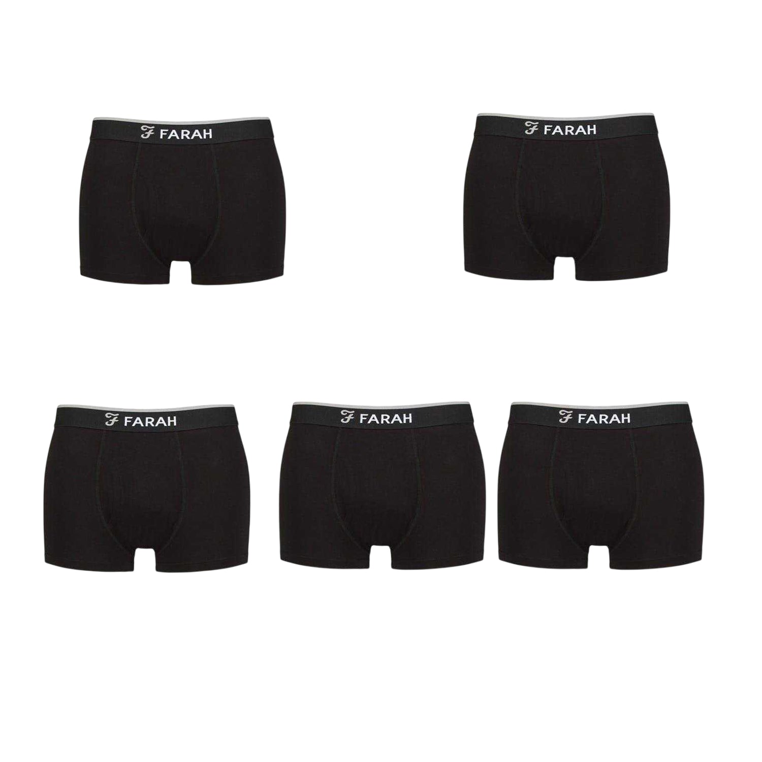 Black - Front - Farah Mens Viscose Boxer Briefs (Pack of 5)