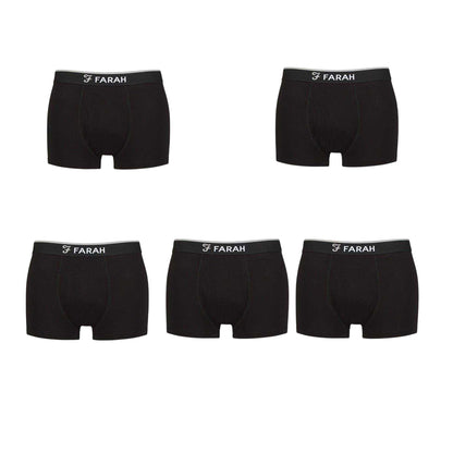 Black - Front - Farah Mens Viscose Boxer Briefs (Pack of 5)