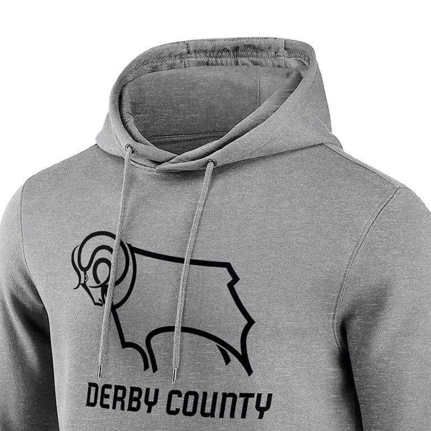 Grey - Side - Derby County FC Mens Hoodie