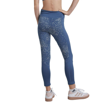 Navy Print - Back - Adidas Girls Glam Tight 7-8 Leggings