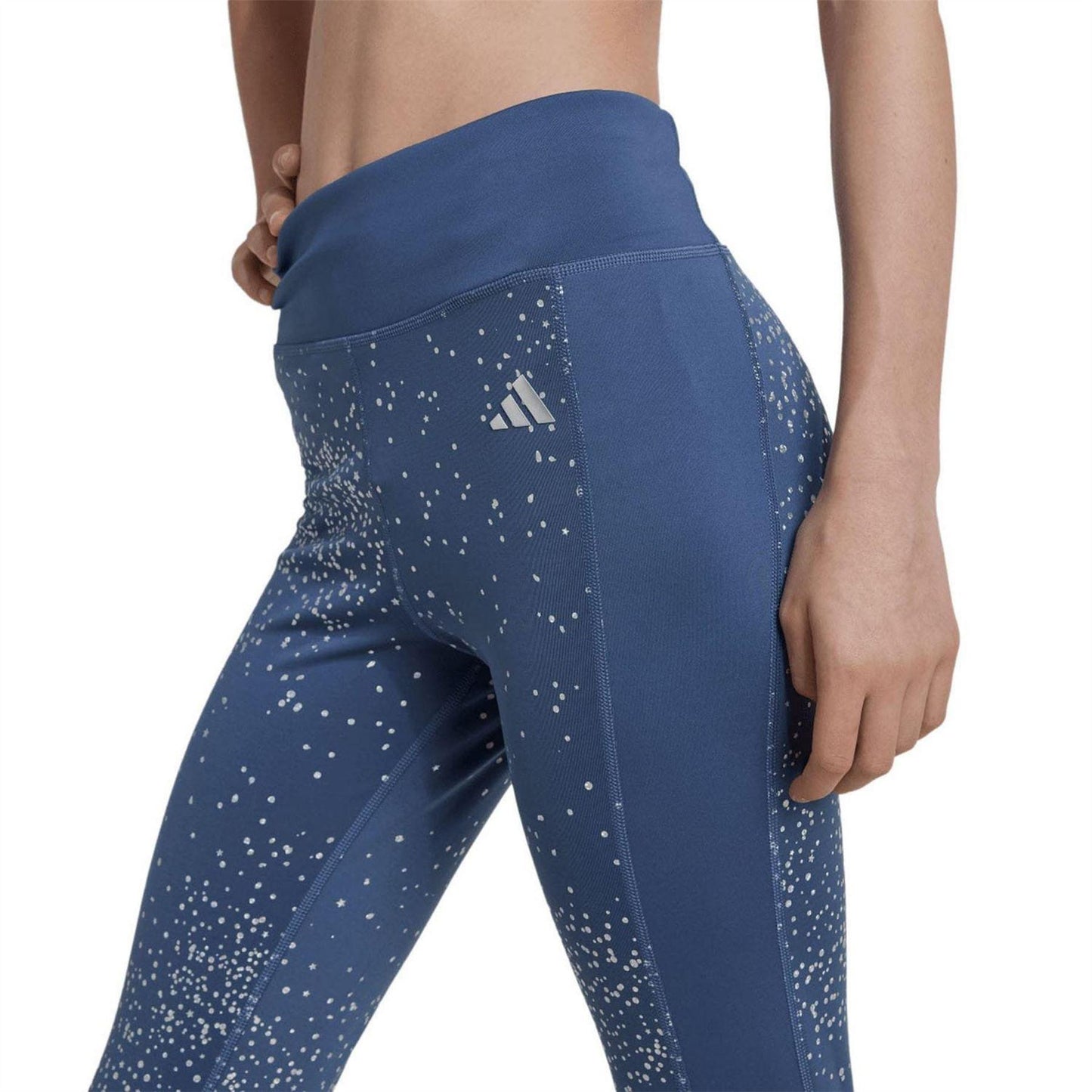 Navy Print - Lifestyle - Adidas Girls Glam Tight 7-8 Leggings