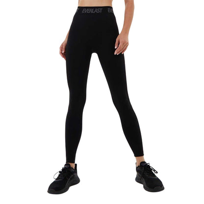 Black - Side - Everlast Womens-Ladies Logo Seamless Leggings