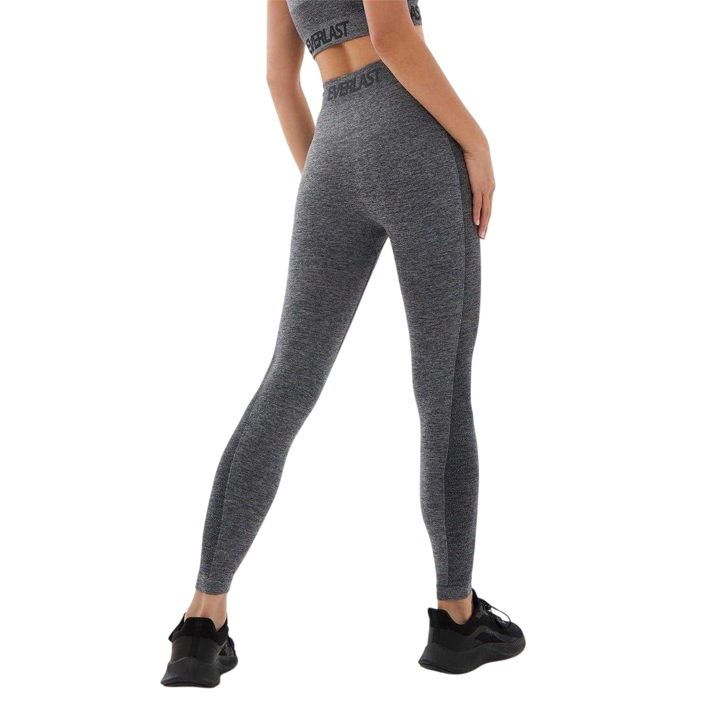 Charcoal - Back - Everlast Womens-Ladies Logo Seamless Leggings