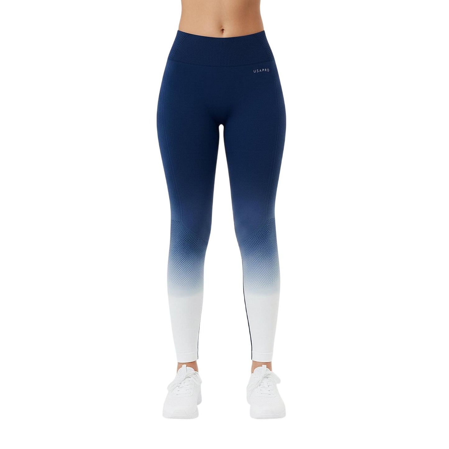 Navy-White - Side - USA Womens-Ladies Ombre Leggings