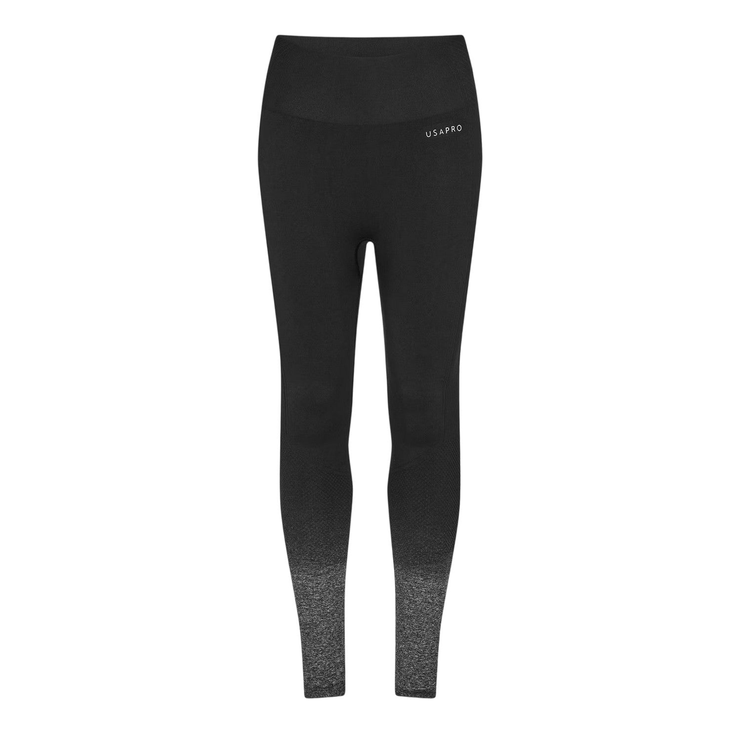 Black-Grey - Front - USA Womens-Ladies Ombre Leggings