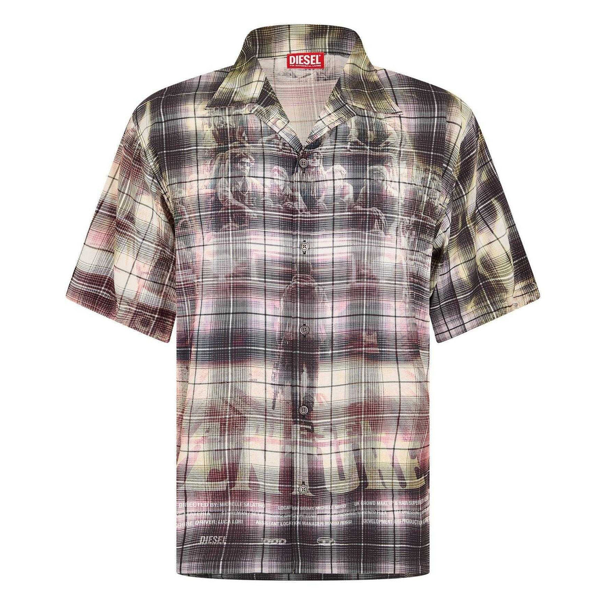 Black - Front - Diesel Mens S-Tilborg Graphic Collared Shirt