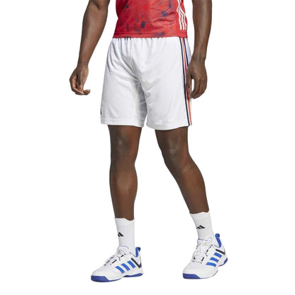 White-Navy-Red - Side - Adidas Mens France Handball Shorts