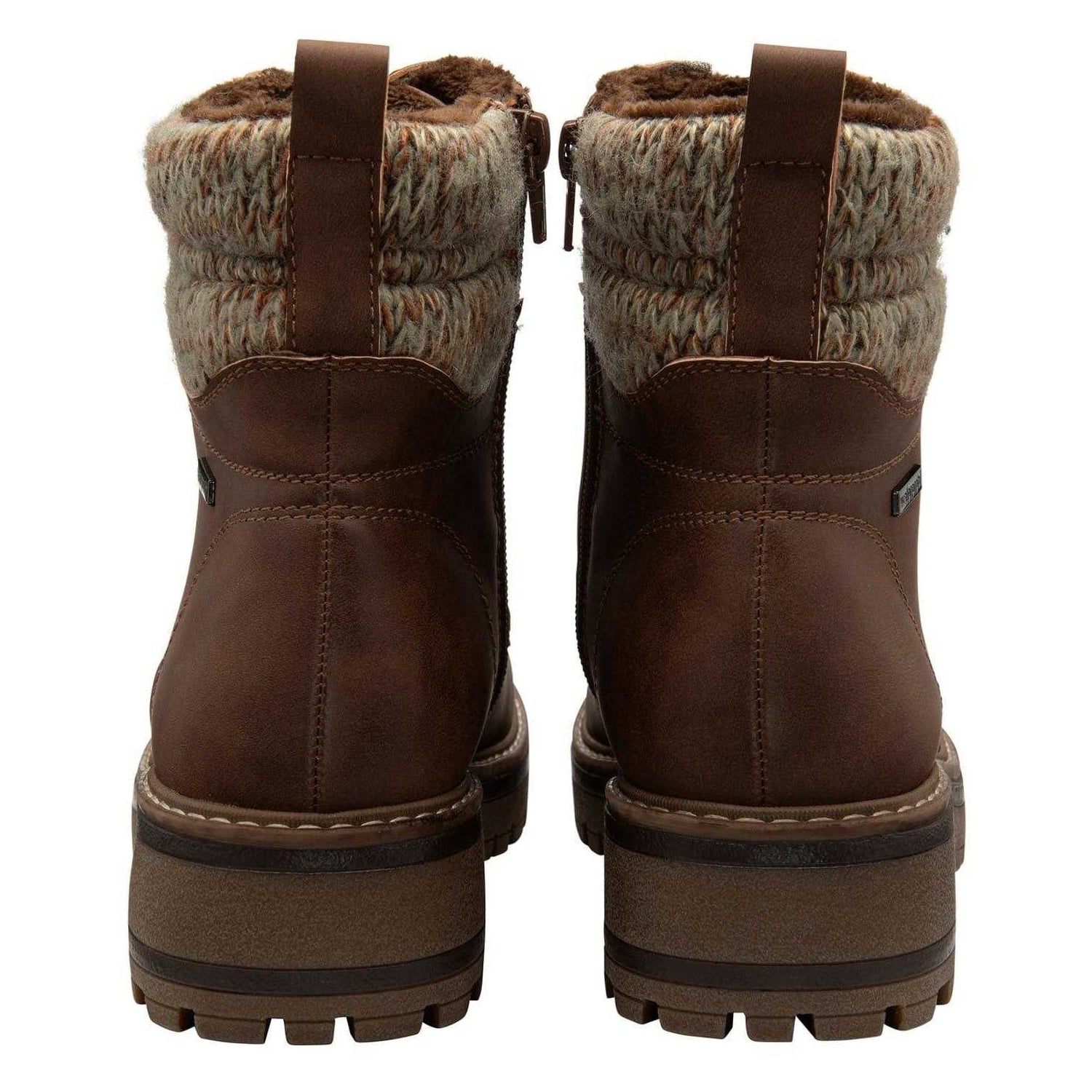 Brown - Back - Lotus Shoes Womens-Ladies Stefani Waterproof Ankle Boots
