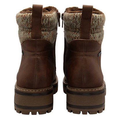 Brown - Back - Lotus Shoes Womens-Ladies Stefani Waterproof Ankle Boots