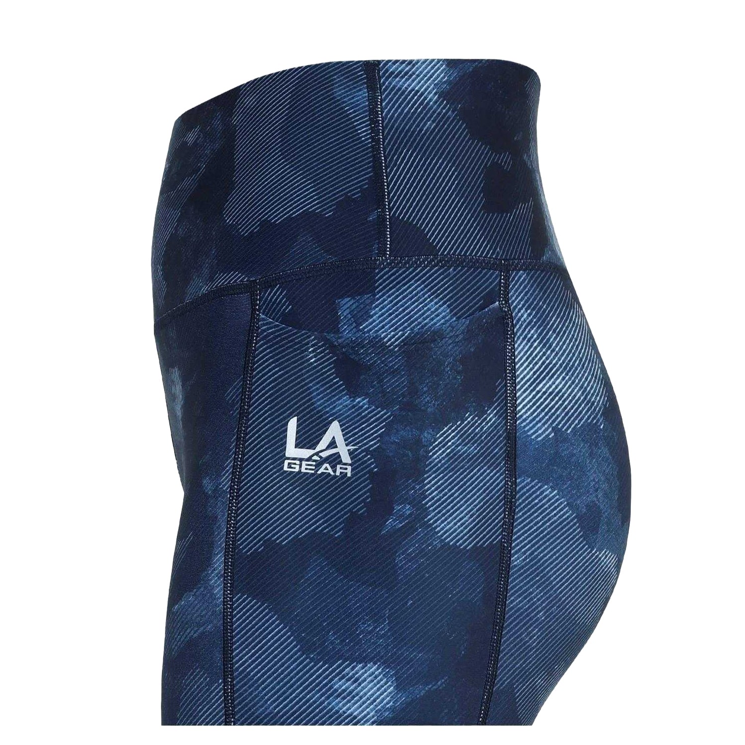 Blue - Side - LA Gear Womens-Ladies Camouflage High Waist Leggings