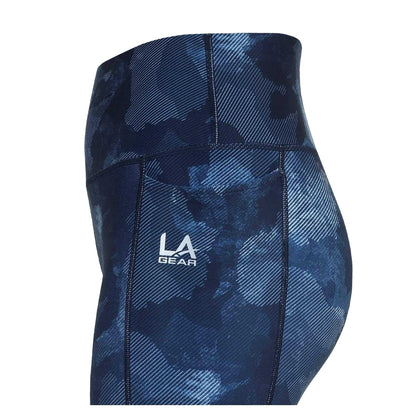 Blue - Side - LA Gear Womens-Ladies Camouflage High Waist Leggings