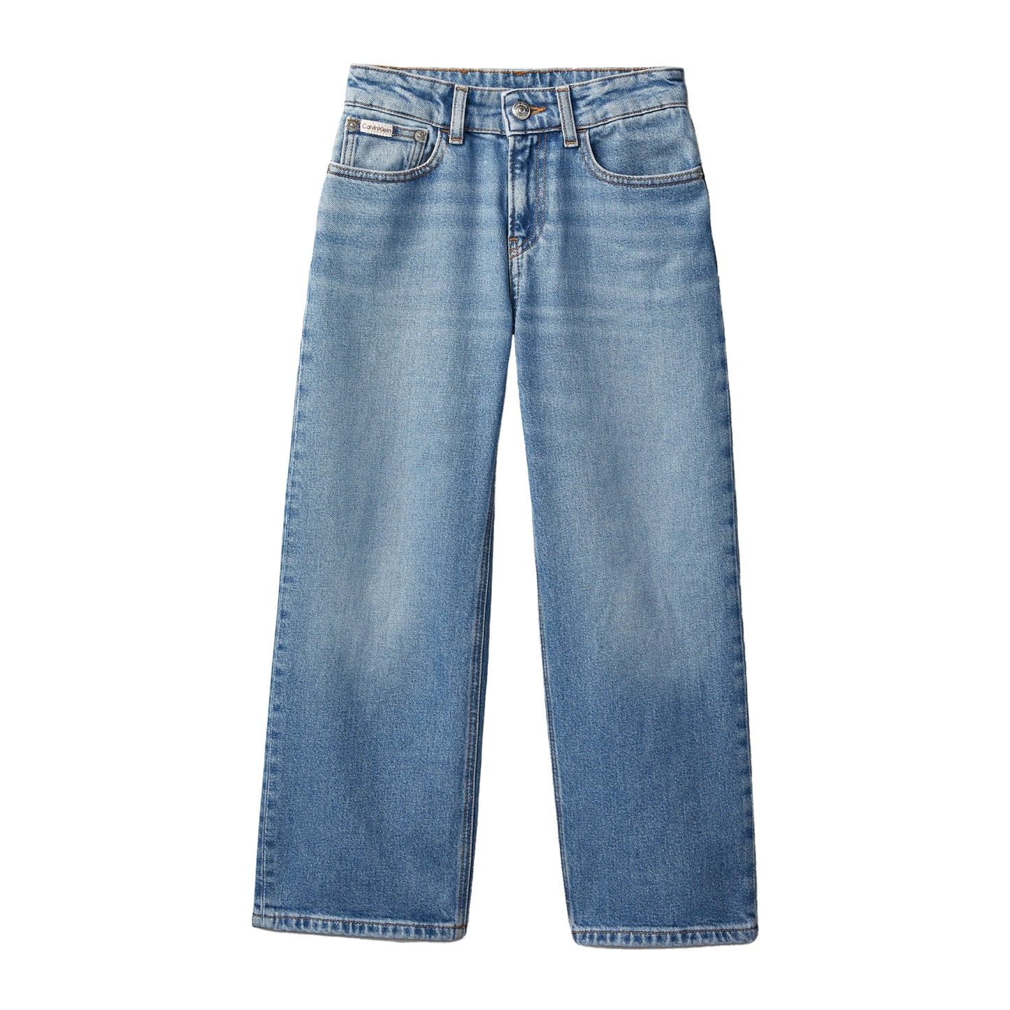 Blue - Front - Calvin Klein Childrens-Kids Straight Leg Skater Jeans