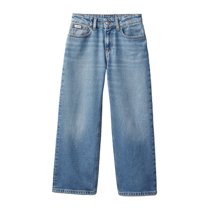 Blue - Front - Calvin Klein Childrens-Kids Straight Leg Skater Jeans