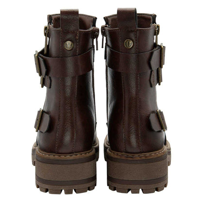 Brown - Back - Lotus Shoes Womens-Ladies Harrie Zip Ankle Boots
