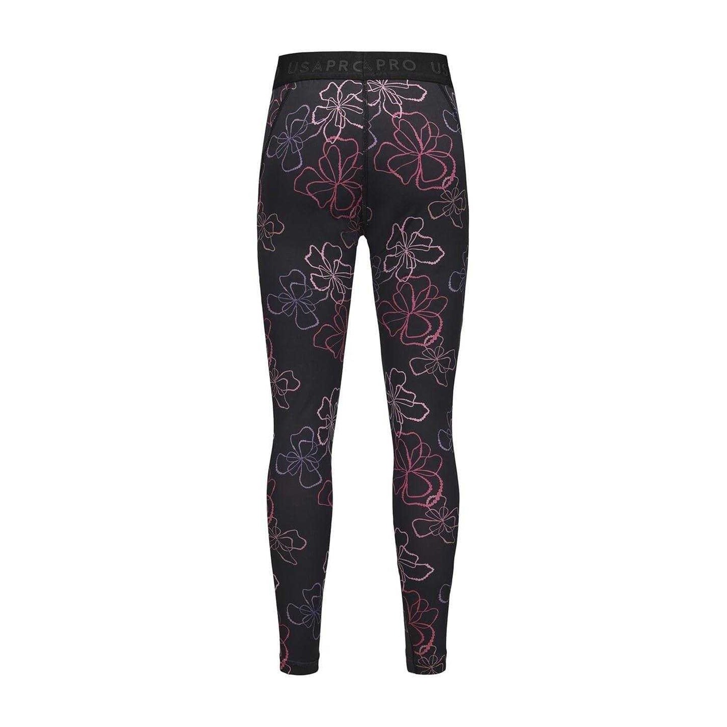 Floral - Back - USA Pro Girls Tight Leggings