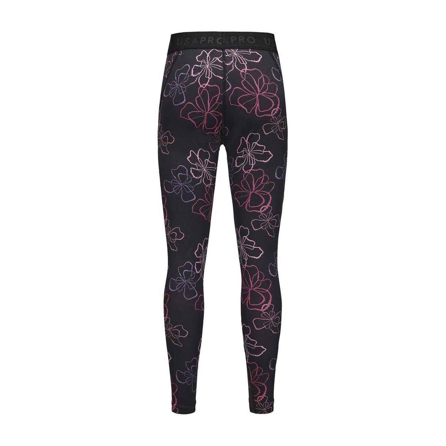 Floral - Back - USA Pro Girls Tight Leggings