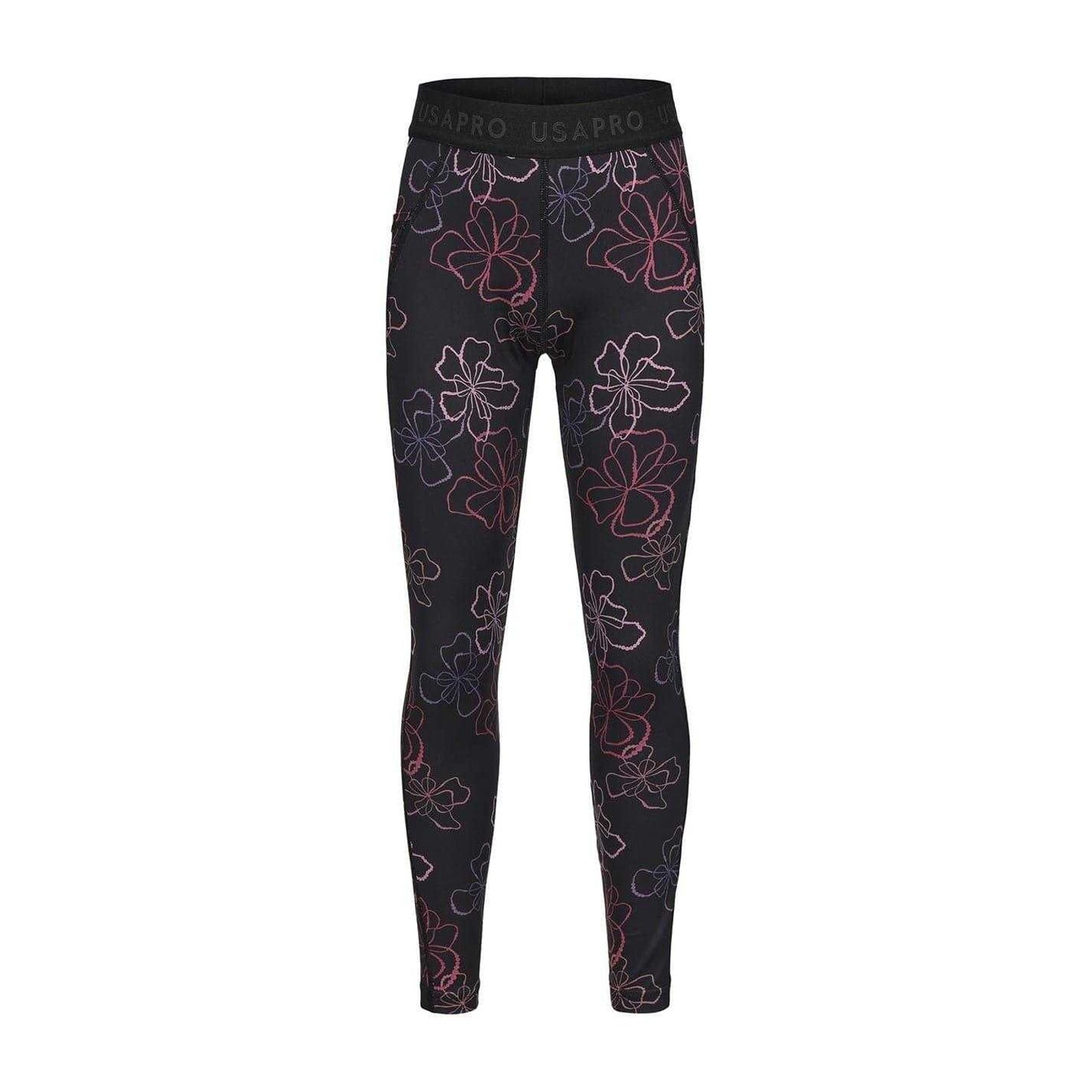 Floral - Front - USA Pro Girls Tight Leggings