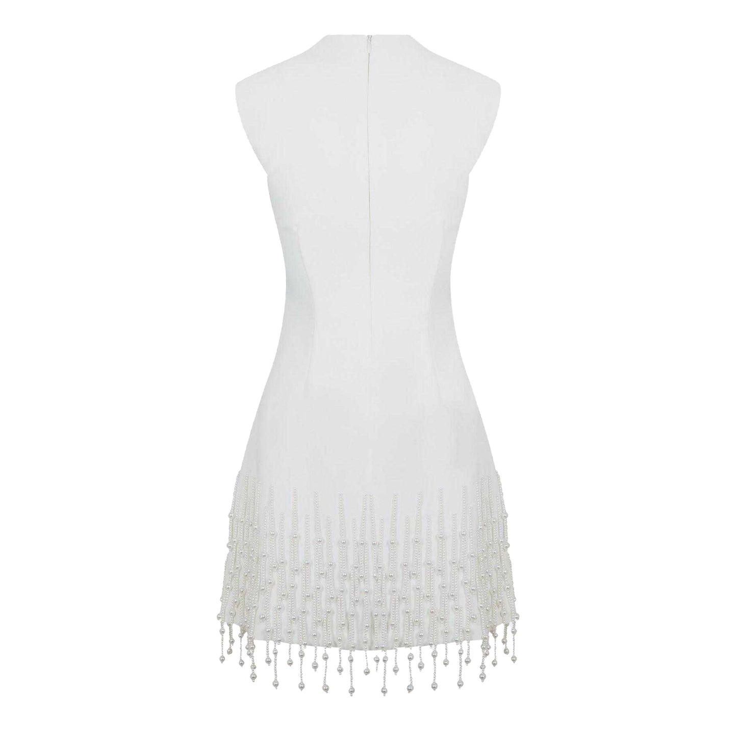 White - Back - Odd Muse Womens-Ladies Pearl Drop Sleeve Dress