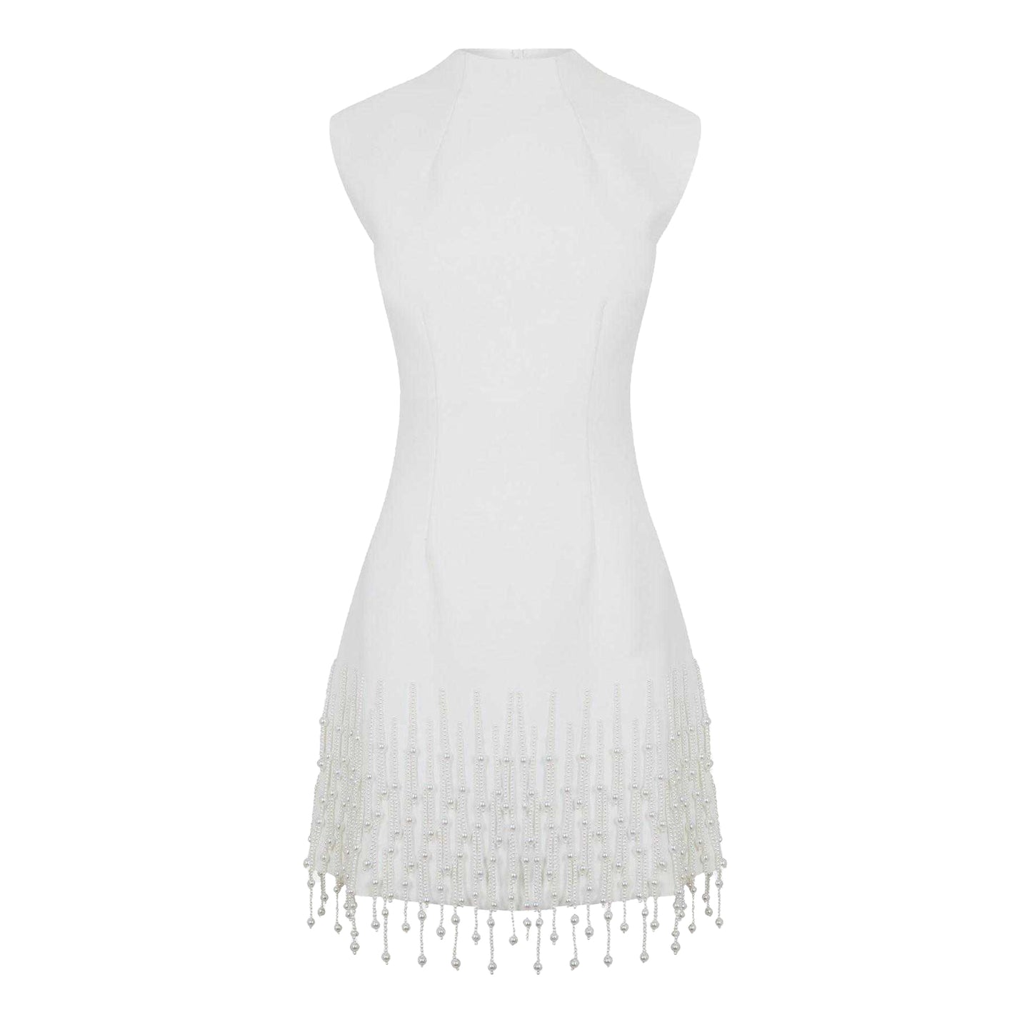 White - Front - Odd Muse Womens-Ladies Pearl Drop Sleeve Dress