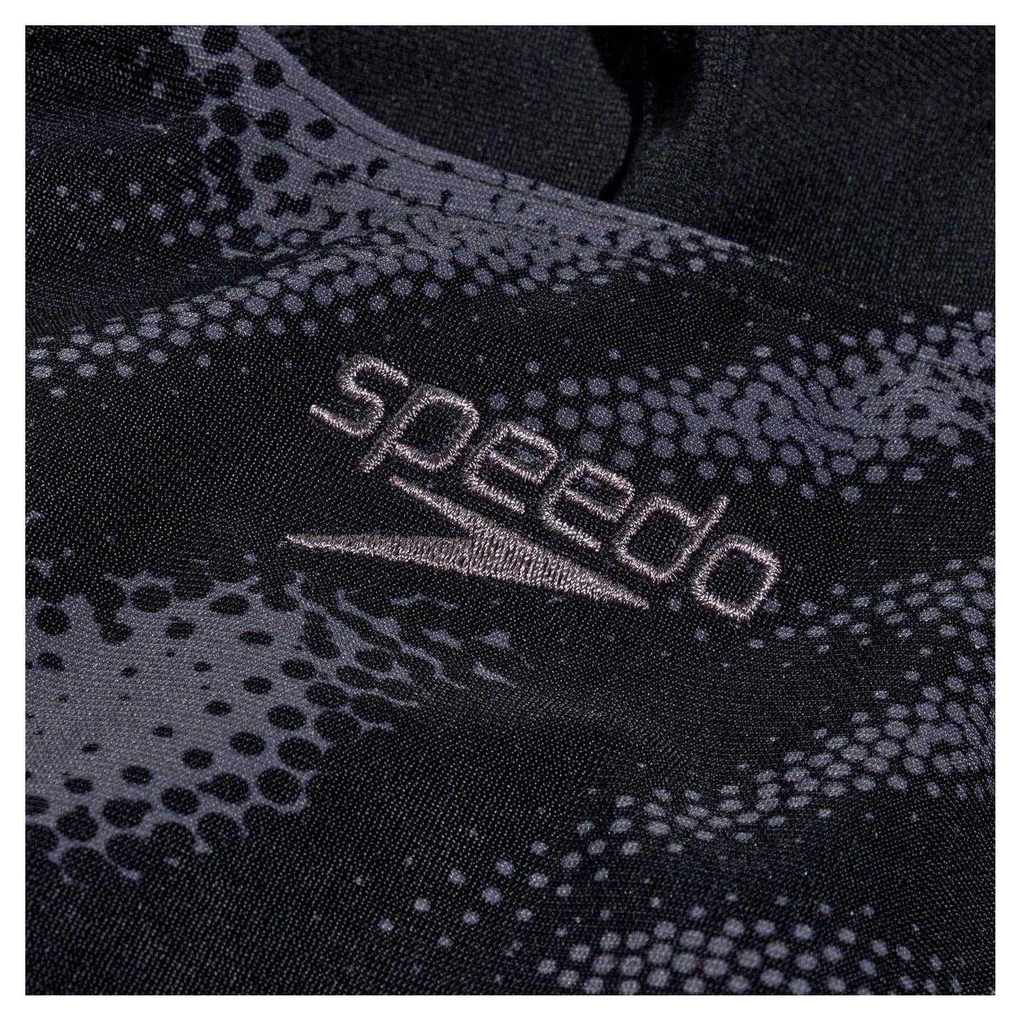 Black-Grey - Lifestyle - Speedo Womens-Ladies Hyper Boom Abstract One Piece Swimsuit