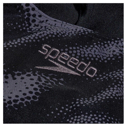 Black-Grey - Lifestyle - Speedo Womens-Ladies Hyper Boom Abstract One Piece Swimsuit