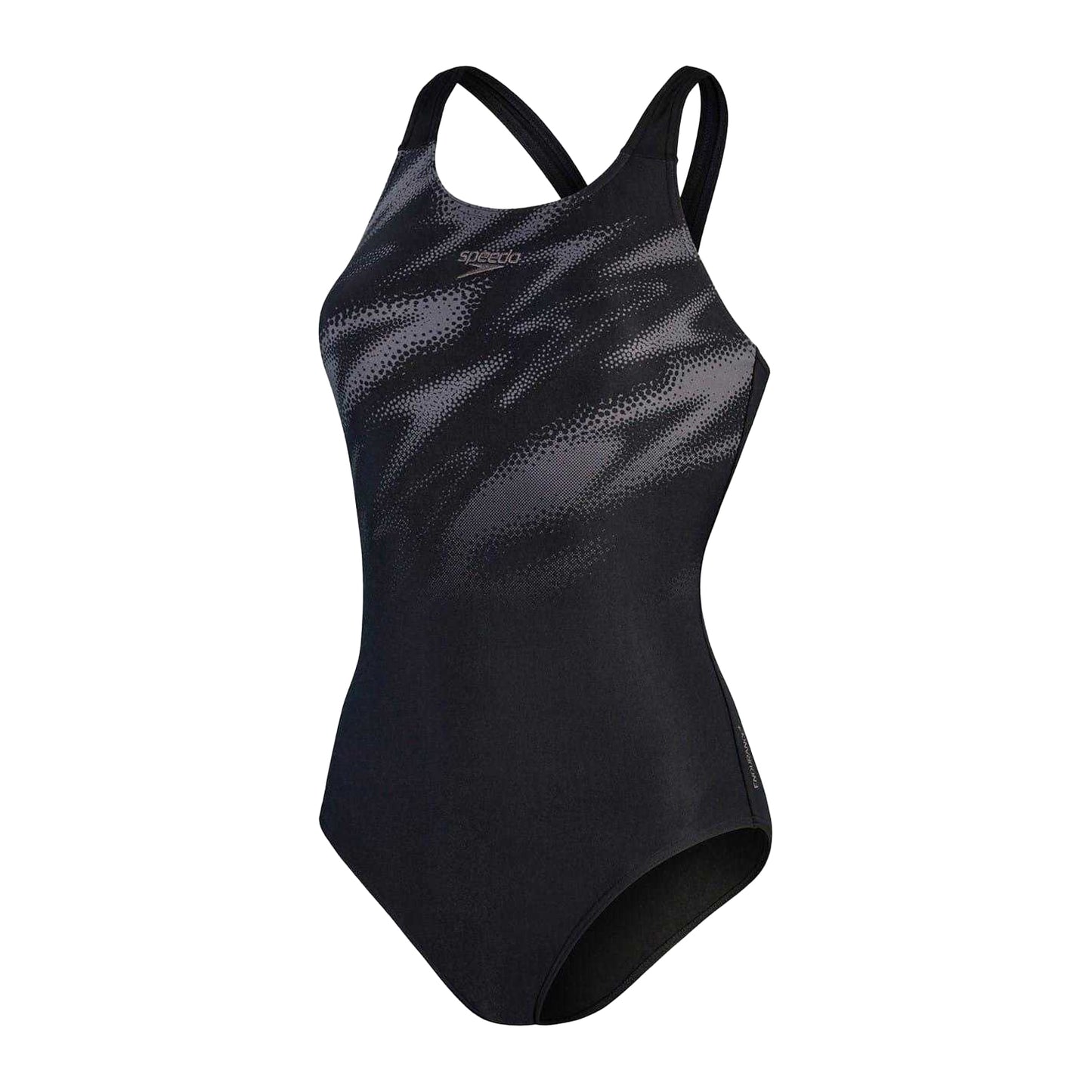 Black-Grey - Front - Speedo Womens-Ladies Hyper Boom Abstract One Piece Swimsuit