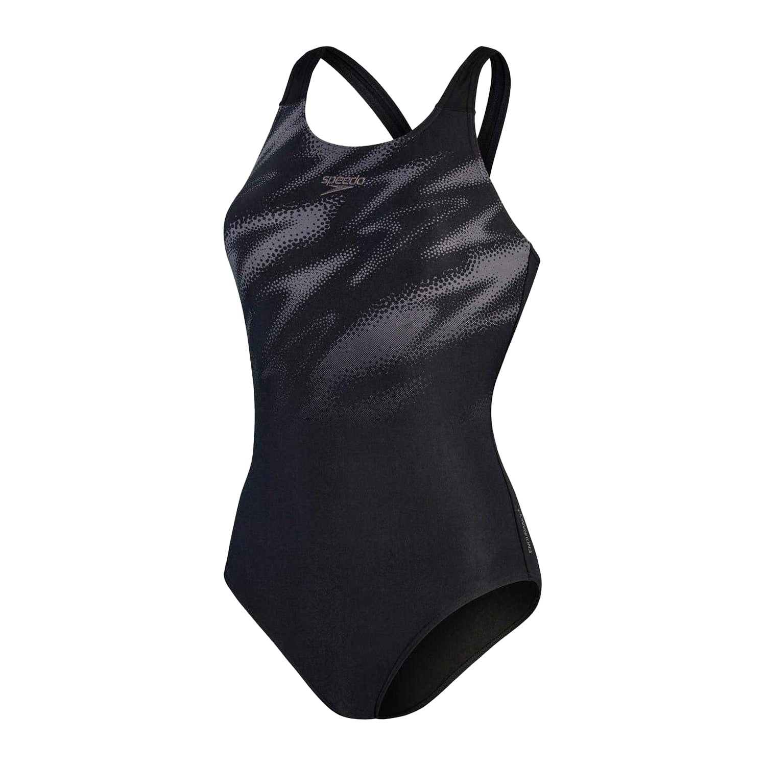 Black-Grey - Front - Speedo Womens-Ladies Hyper Boom Abstract One Piece Swimsuit