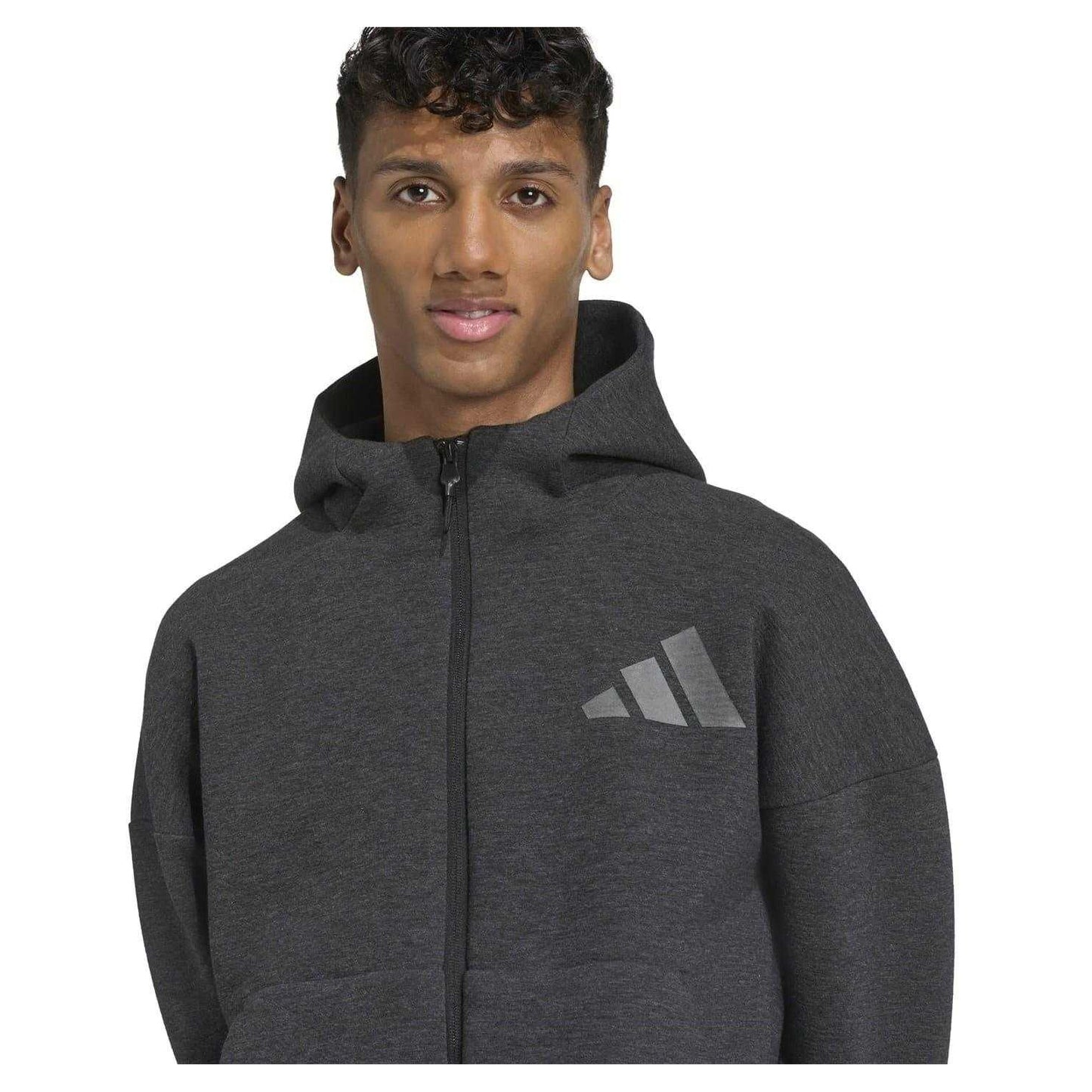 Black Melange - Side - Adidas Mens Z.N.E. Premium Full Zip Hoodie
