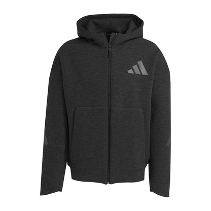 Black Melange - Front - Adidas Mens Z.N.E. Premium Full Zip Hoodie