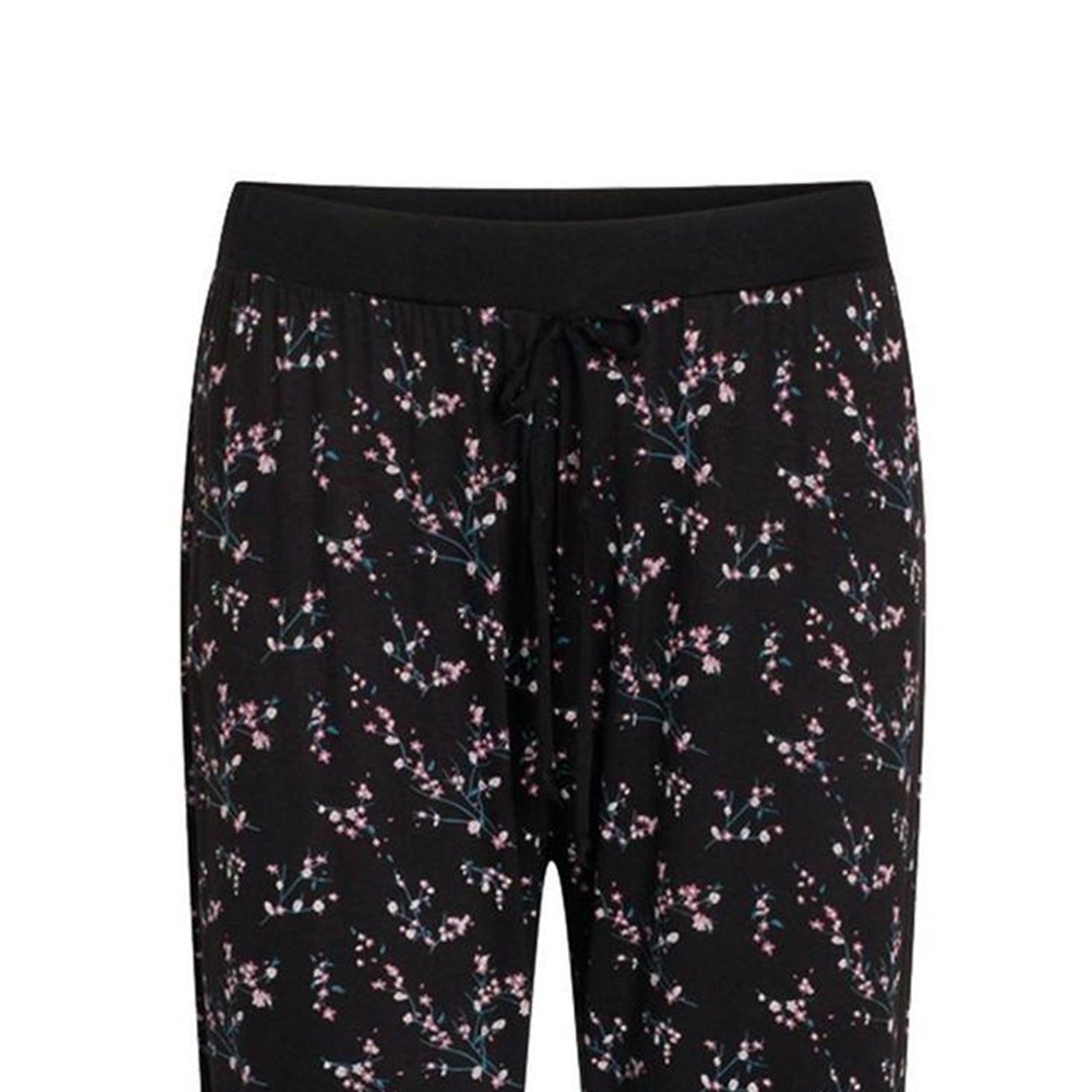 Black - Side - CCDK Copenhagen Womens-Ladies Floral Pyjama Bottoms