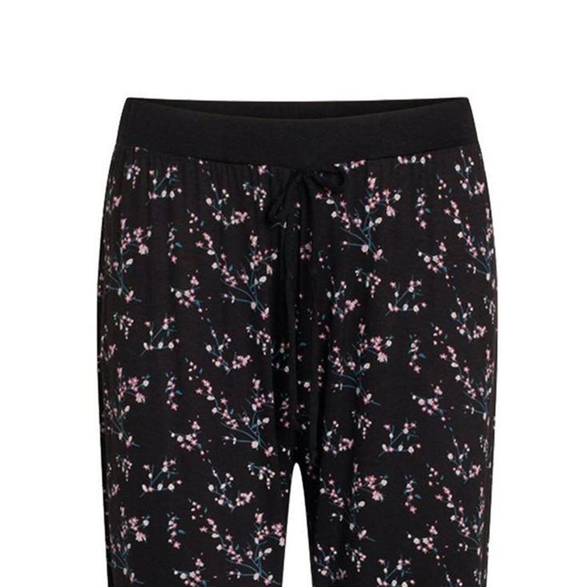 Black - Side - CCDK Copenhagen Womens-Ladies Floral Pyjama Bottoms