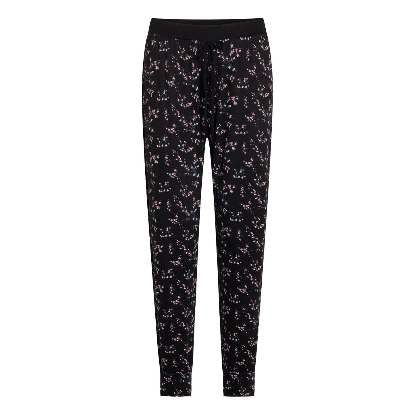 Black - Front - CCDK Copenhagen Womens-Ladies Floral Pyjama Bottoms