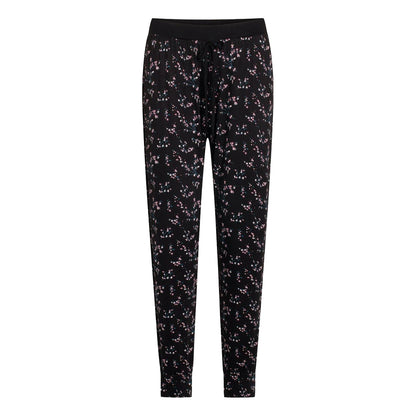 Black - Front - CCDK Copenhagen Womens-Ladies Floral Pyjama Bottoms