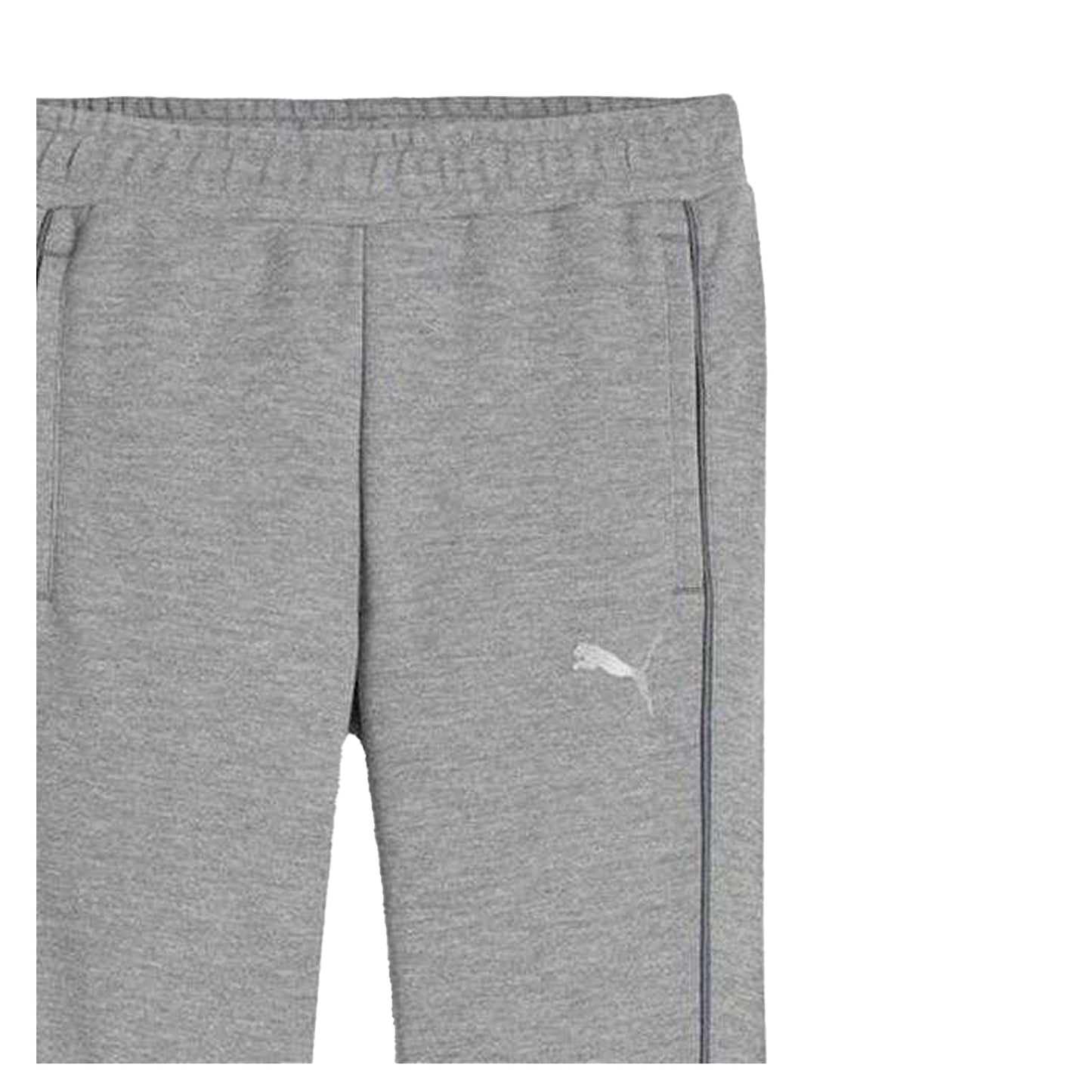 Grey - Side - Puma Boys TeamFINAL Casuals Knitted Joggers