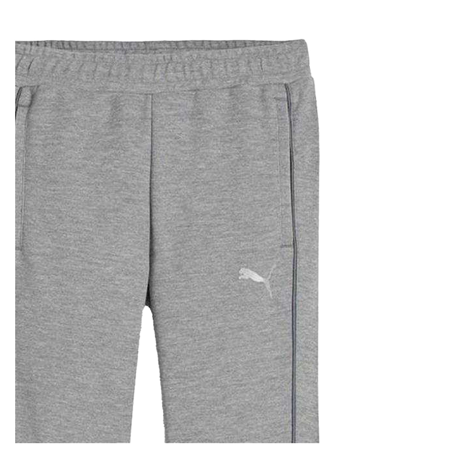 Grey - Side - Puma Boys TeamFINAL Casuals Knitted Joggers
