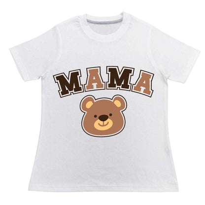 White-Brown - Side - Linea Womens-Ladies Bearhead Mothers Day Pyjama Set