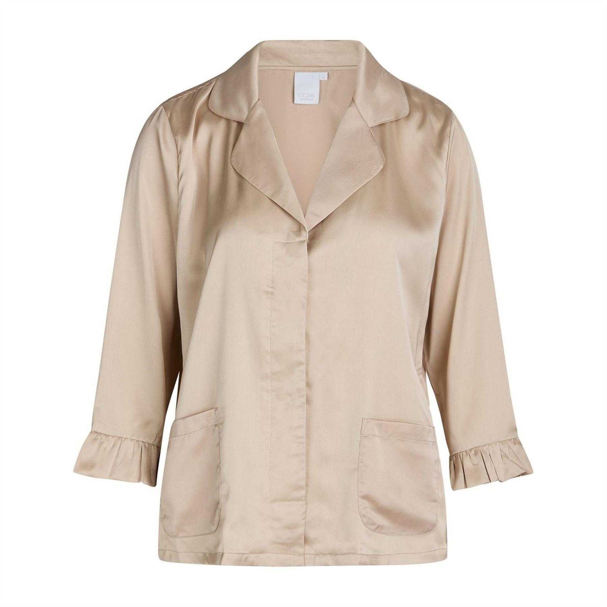 Moonlight - Front - CCDK Copenhagen Womens-Ladies Saga Plain Satin Pyjama Top